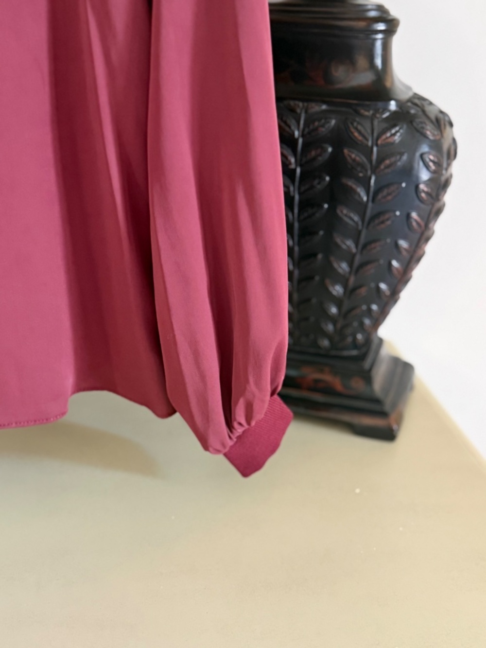 Current Air Spilt-Neck Blouse - Burgundy - Picture 8 of 8
